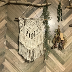 流木マクラメタペストリー #38 受注製作 タペストリー・壁掛け