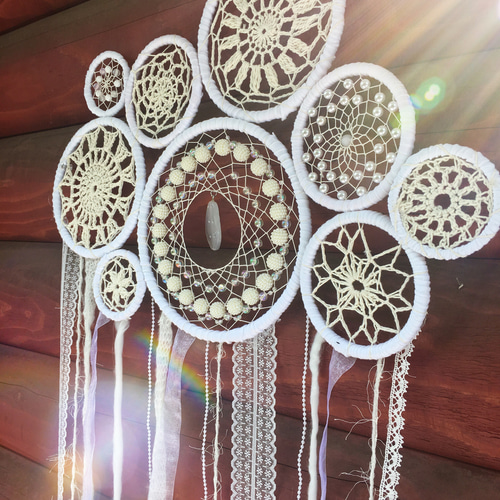 のれん風 壁掛け 天然石 ドリームキャッチャー ボヘミアン