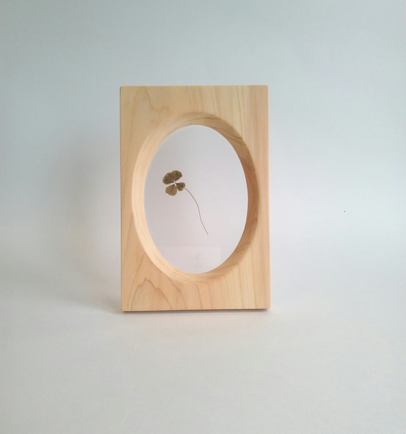 木肌を生かしたフォトフレーム　楕円　シンプル　　木製 2枚目の画像