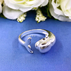 セール 可愛い鯨のリング 指輪 シンプルRURURU 銀 シルバー sv【E4-3】 2枚目の画像