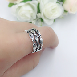 可愛いサカナの銀のオープンリング 指輪 シンプル 動物  シルバー【H1-1】 1枚目の画像