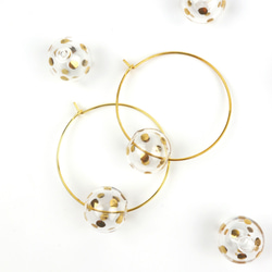 GIRO - 真金彩繪波點玻璃球耳環 Gold-paint polka dots bubbles earrings 第2張的照片