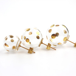 SUSIE - 真金彩繪波點玻璃球耳丁 Gold-paint polkadots bubbles earrings 第4張的照片