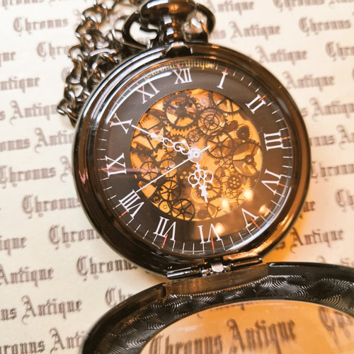 再販×14】No.169 手巻き式懐中時計（歯車・クローム・ビッグフェイス