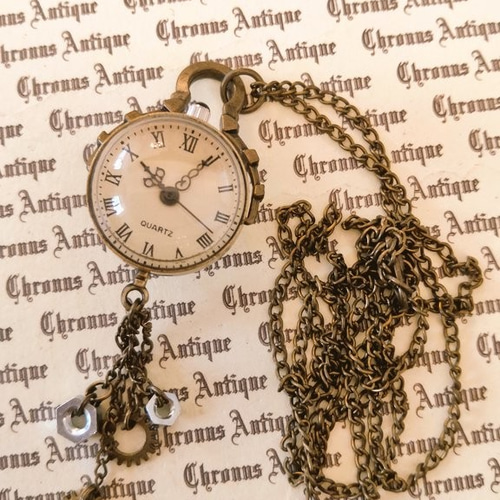 完売御礼】No.169 球体時計 ゴシック【電池式・ネックレスチェーン