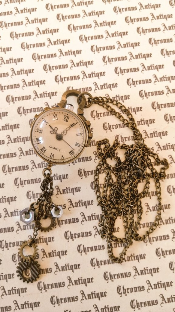 完売御礼】No.169 球体時計 ゴシック【電池式・ネックレスチェーン