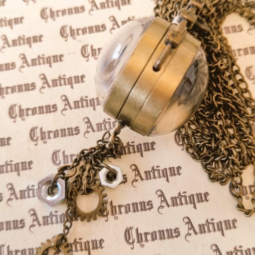 完売御礼】No.169 球体時計 ゴシック【電池式・ネックレスチェーン