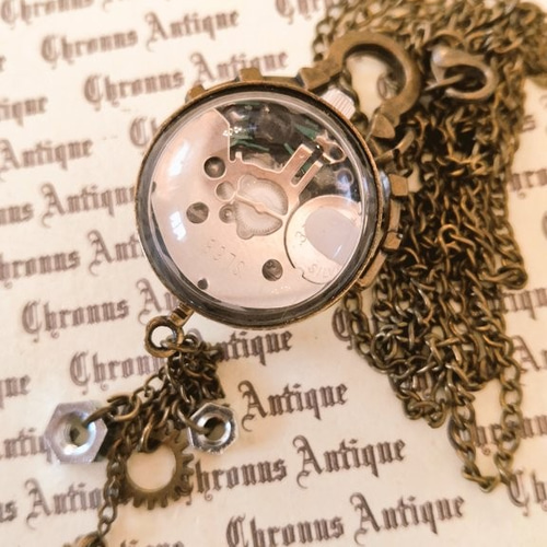 アンティークGOLAY STAHL GENEVE 手巻きペンダント時計 完売御礼】No.169 球体時計 ゴシック【電池式・ネックレスチェーン