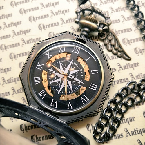 再販×23】No.117 手巻き式懐中時計（金古美羅針盤・金古美の羽根