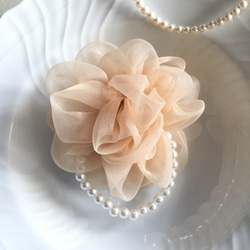 新作★ corsage　chiffon　flower* beige 3枚目の画像