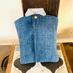 デニムリメイク☆デニムリース•フラワー☆Handmade デニムリース デニムリメイク デニムインテリア デニム雑貨
