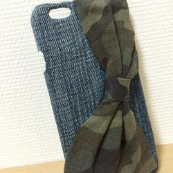 カモフラ×リボン☆iPhone6(s)/7 plusケース 2枚目の画像