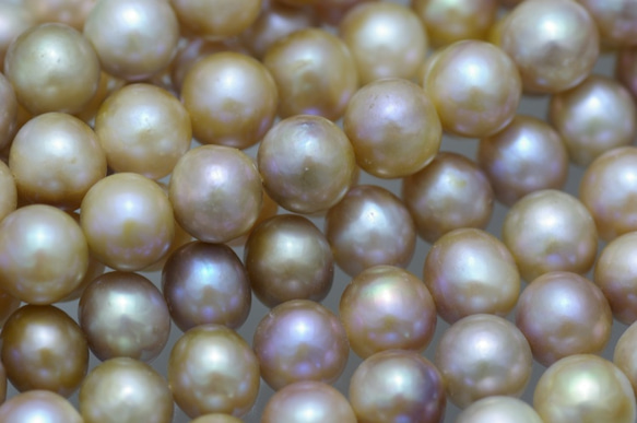 淡水パール　セミラウンド(丸型）　マーブル　8-9mm　AB級品　商品番号1508AB 4枚目の画像
