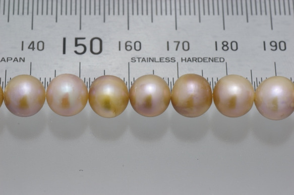 淡水パール　セミラウンド(丸型）　マーブル　8-9mm　AB級品　商品番号1508AB 5枚目の画像