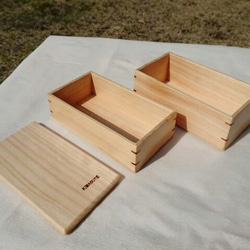 天然ひのきのお弁当箱(二段箱・小) 3枚目の画像