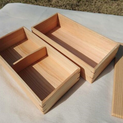 天然ひのきのお弁当箱(二段箱・大) 3枚目の画像