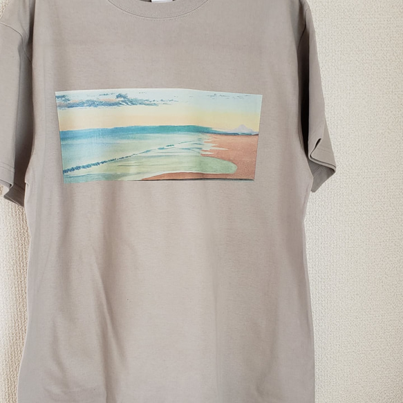 朝と海と富士Tシャツ グレー 3枚目の画像