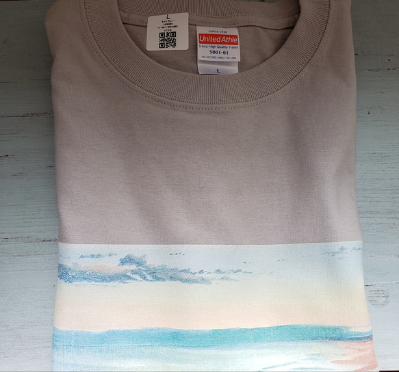 朝と海と富士Tシャツ グレー 9枚目の画像