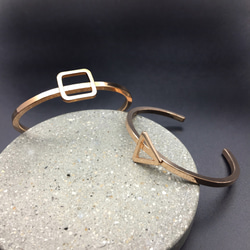 Rose Gold Geometric Bangle 玫瑰金建築幾何手鐲 Architecture Jewelry 第2張的照片