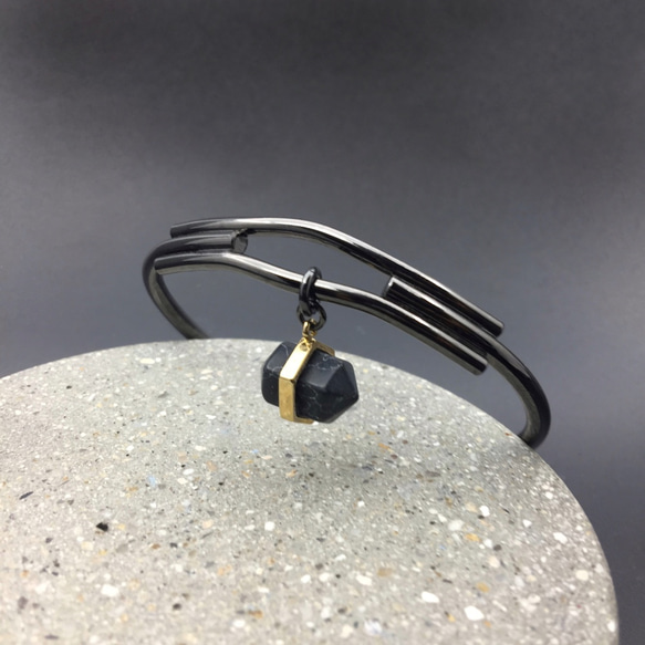 Gothic Chic Rock Marble Bangle 暗黑搖滾 半寶石手鐲 第2張的照片