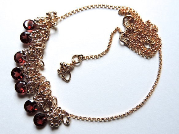 『 ROS ( red flower seed ) 』Necklace by K14GF 1枚目の画像