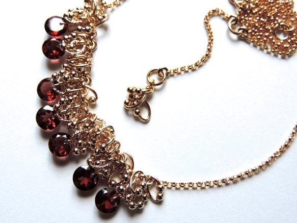 『 ROS ( red flower seed ) 』Necklace by K14GF 2枚目の画像