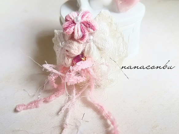 手編みflowerのcollageポニーフック 2枚目の画像