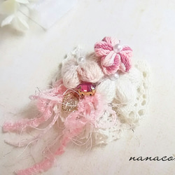 手編みflowerのcollageポニーフック 3枚目の画像