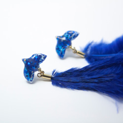 冬季鳥的耳環和房間裝飾[藍色]穿孔耳環+裝飾 第4張的照片