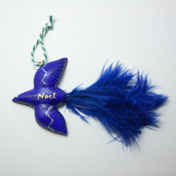 冬季鳥的耳環和房間裝飾[藍色]穿孔耳環+裝飾 第5張的照片