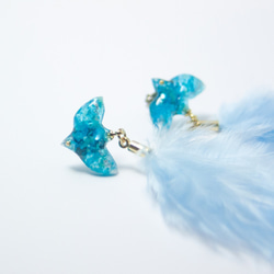 冬季鳥的耳環和房間裝飾[天藍色]穿孔耳環+裝飾 第4張的照片