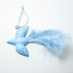 冬鳥の耳飾りと部屋飾り[sky blue] ピアス・イヤリング＋オーナメント 5枚目の画像