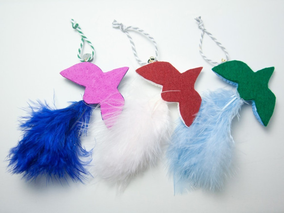 冬季鳥的耳環和房間裝飾[天藍色]穿孔耳環+裝飾 第6張的照片
