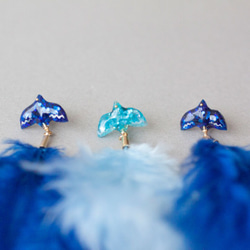 冬季鳥耳環[藍色]耳環或耳環 第5張的照片