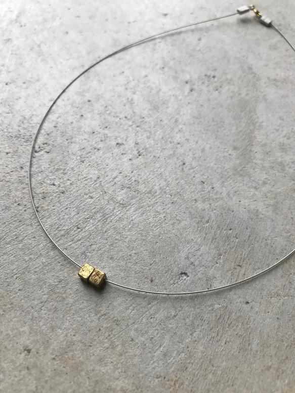 double cube necklace [brass] 1枚目の画像