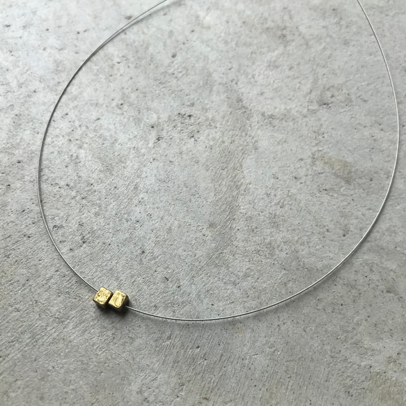 double cube necklace [brass] 5枚目の画像