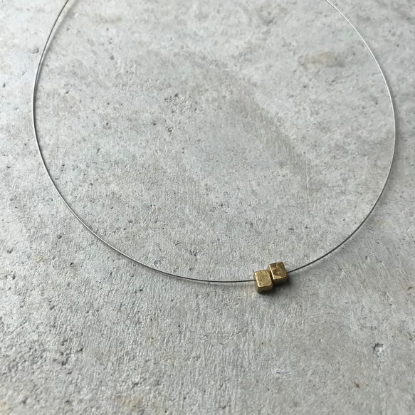 double cube necklace [brass] 6枚目の画像