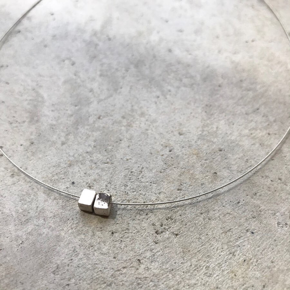 double cube necklace [silver] 2枚目の画像