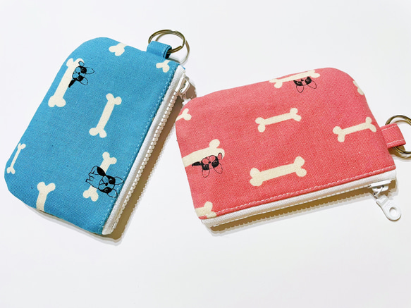 星森 - 骨頭狗（藍色/粉紅口袋零錢包 、拉鍊零錢包、卡包 、收納包（下單後製作 第1張的照片