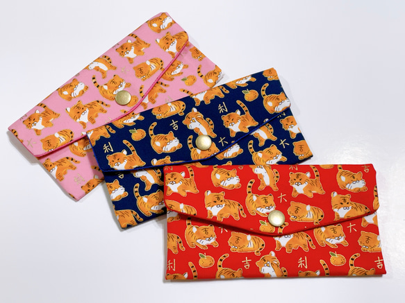 Xingsen-Clothの赤い封筒バッグ吉利虎（青）は無料で刺繍できます（中国語/英語） 4枚目の画像