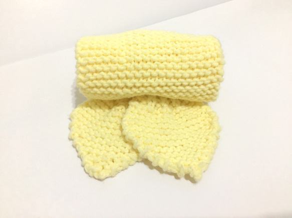 手工編織圍巾 蝴蝶圍巾 黃色 第3張的照片