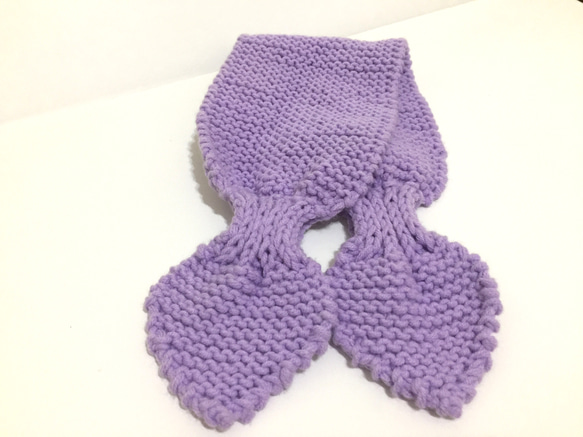 手工編織圍巾 蝴蝶圍巾 紫色 第2張的照片