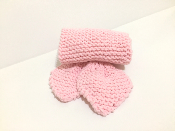 手工編織圍巾 蝴蝶圍巾 粉紅色 第3張的照片