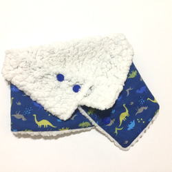 星森 - 短版 兒童圍巾 小恐龍（藍色） 第3張的照片
