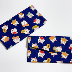 Xingsen-Cloth Red Envelope Bag Lucky Cat 10,000 Rhein Blue 2枚目の画像