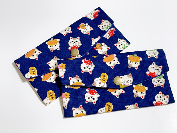 Xingsen-Cloth Red Envelope Bag Lucky Cat 10,000 Rhein Blue 3枚目の画像