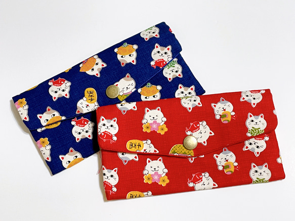 Xingsen-Cloth Red Envelope Bag Lucky Cat 10,000 Rhein Blue 4枚目の画像