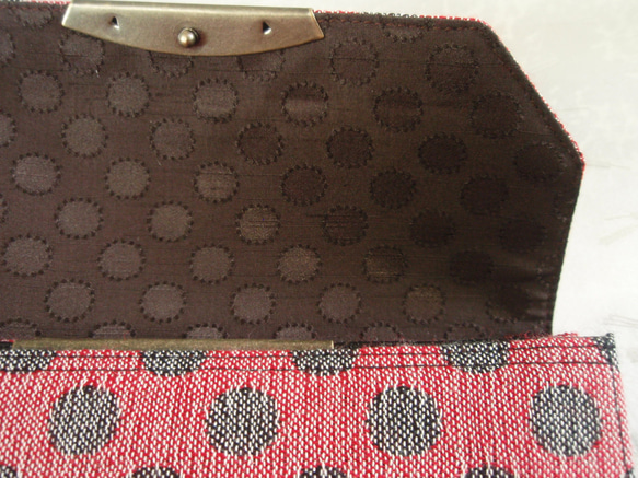 イタリアドットの長財布（赤地に黒ドット） 3枚目の画像