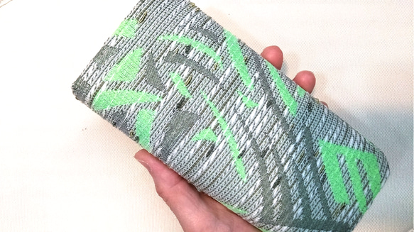 織りの長財布（黄緑タイプ） 4枚目の画像