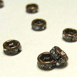 アクセサリーパーツ 平ロンデル 銅古美 約4mm 【約50個入り】6000215 1枚目の画像